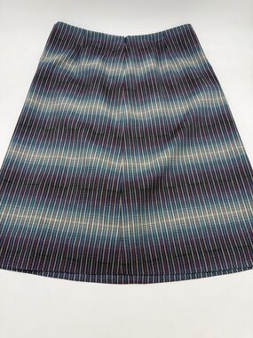 Pendleton Women's Blue / Purple Striped Midi Skirt Size 10 100% Virgin Wool